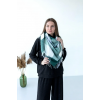 Велика зелена кашемірова хустка косинка в клітину CASHMERE